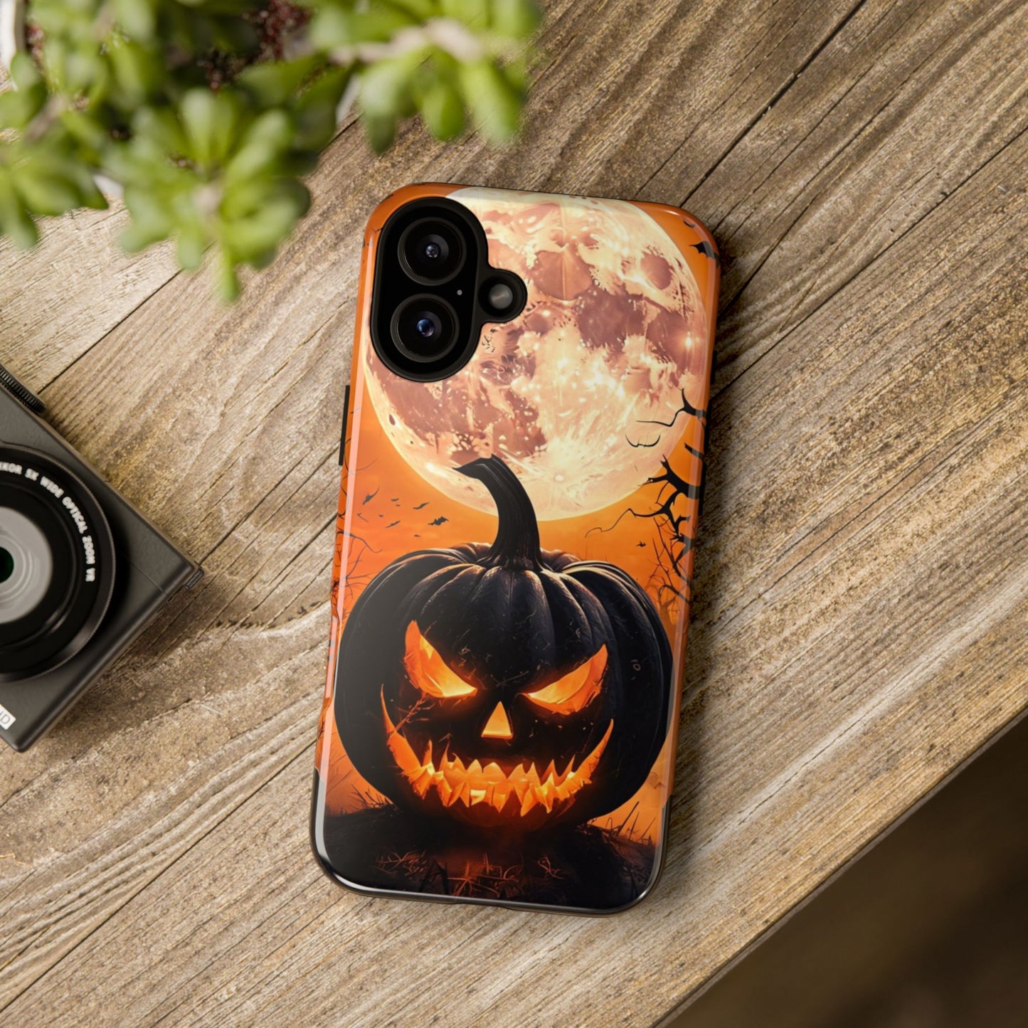 Halloween Pumpkin Phone Case – Haunted Night Scene Design