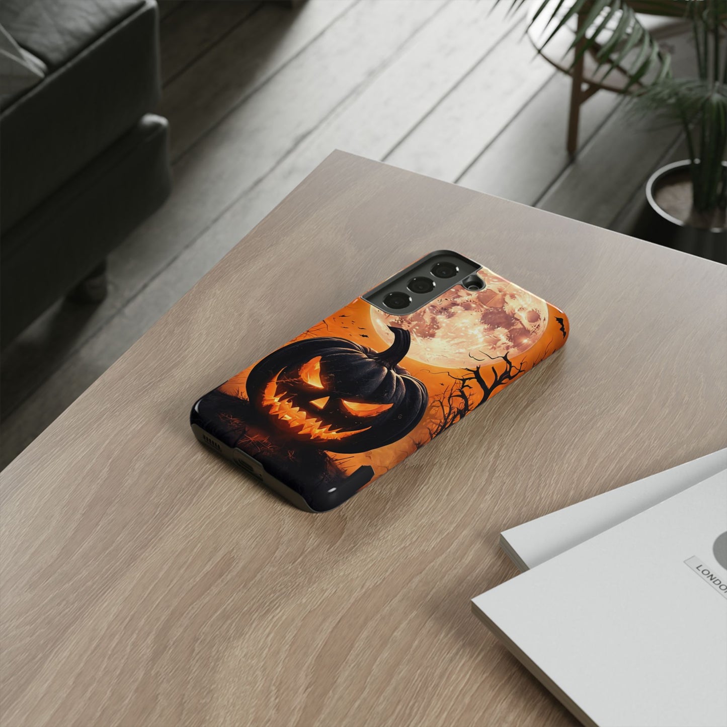 Halloween Pumpkin Phone Case – Haunted Night Scene Design