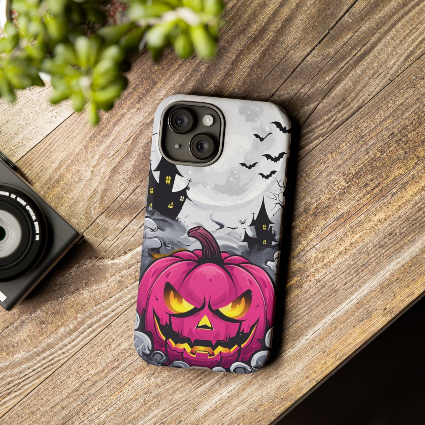 Spooky Halloween Pumpkin Phone Case with Haunted Night Scene – Perfect for Fall & Trick-or-Treating