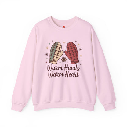 Warm Hands Warm Heart Sweatshirt – Cozy Mitten Design - Winter Sweatshirt
