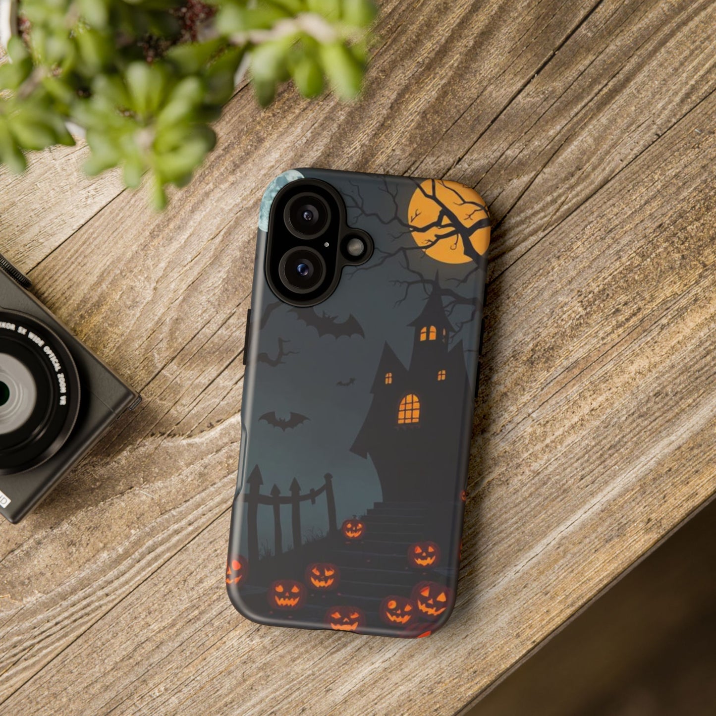 Halloween Haunted House & Jack-o'-Lantern Phone Case – Spooky Fall Phone Accessory