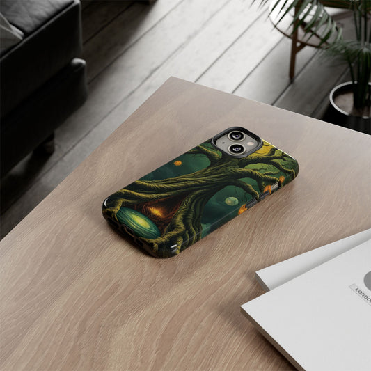 Phone Case Fantasy Tree Universe – Artistic iPhone Cover with Cosmic Design