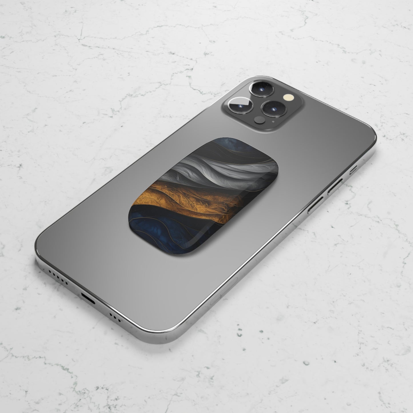 Elegant Abstract Marble Phone Grip & Kickstand – Smart Holder for iPhone & Android