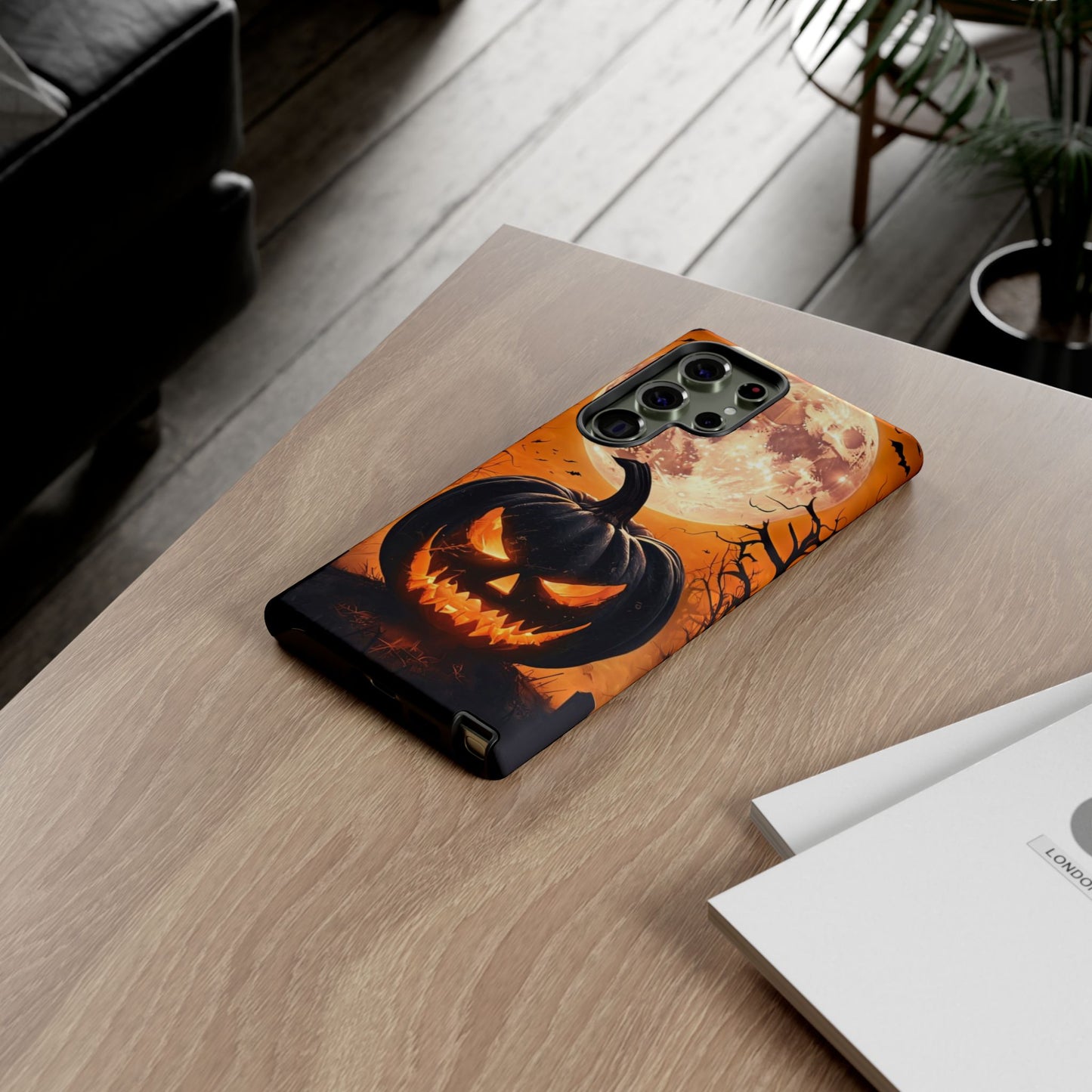 Halloween Pumpkin Phone Case – Haunted Night Scene Design
