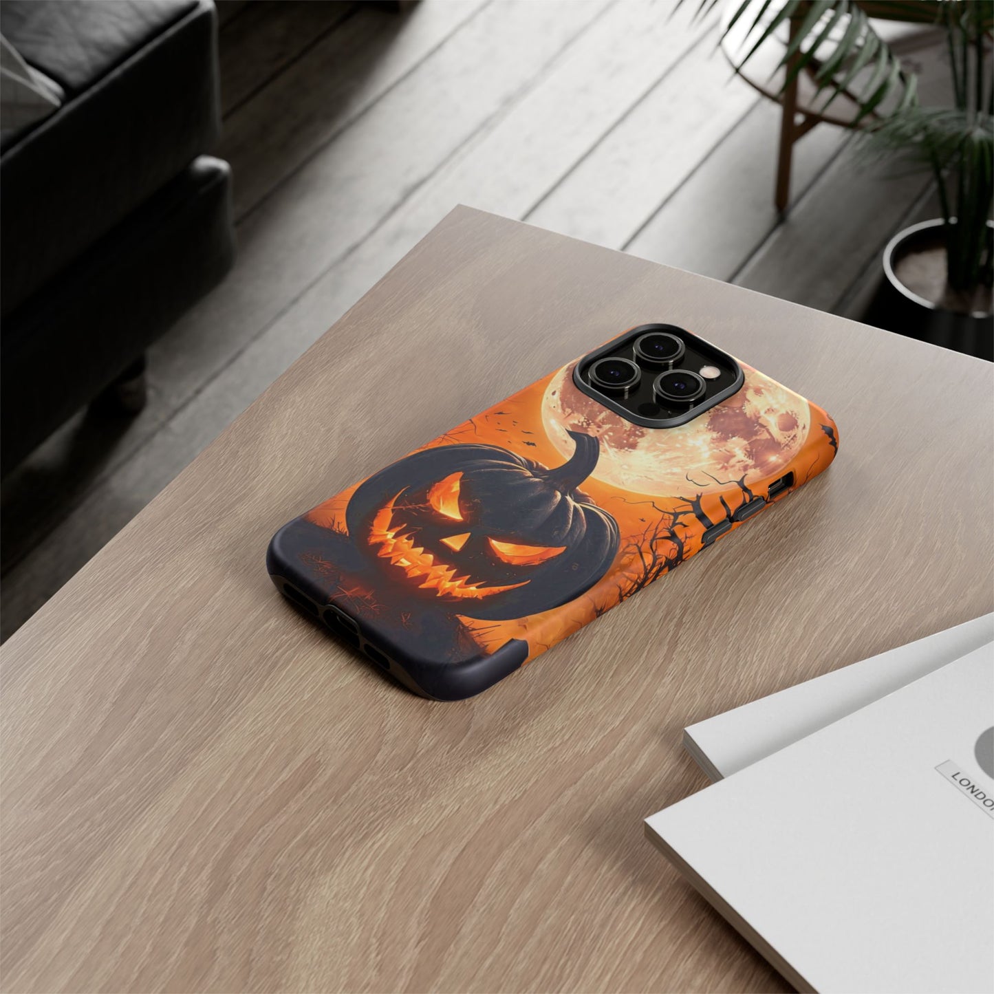 Halloween Pumpkin Phone Case – Haunted Night Scene Design