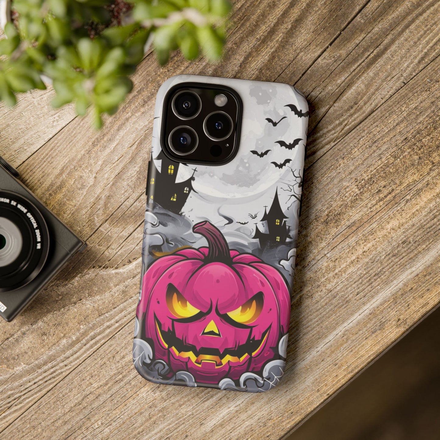 Spooky Halloween Pumpkin Phone Case with Haunted Night Scene – Perfect for Fall & Trick-or-Treating