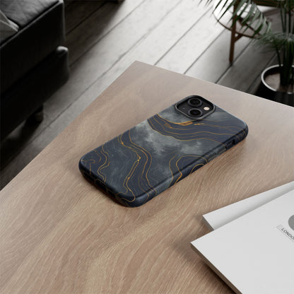 Phone Case Dark Elegance  with Gold Accents – Stylish & Protective Cover