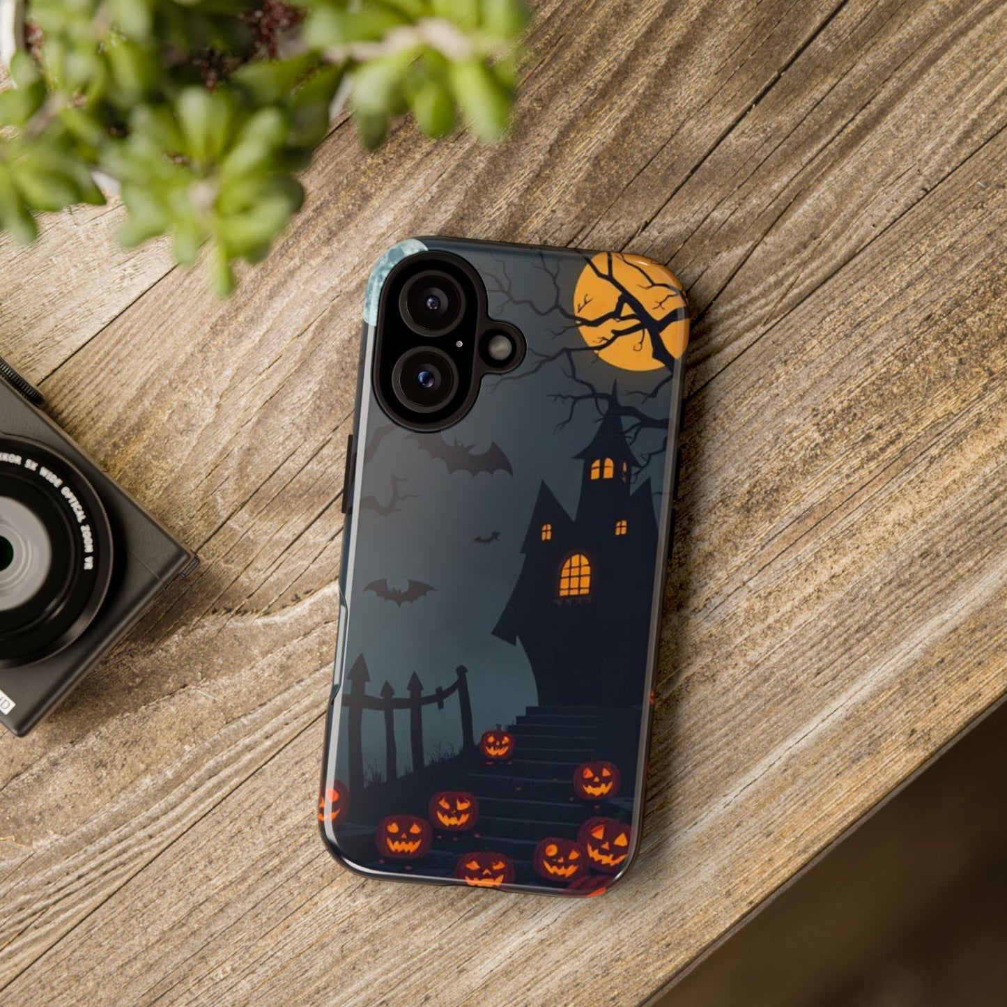 Halloween Haunted House & Jack-o'-Lantern Phone Case – Spooky Fall Phone Accessory