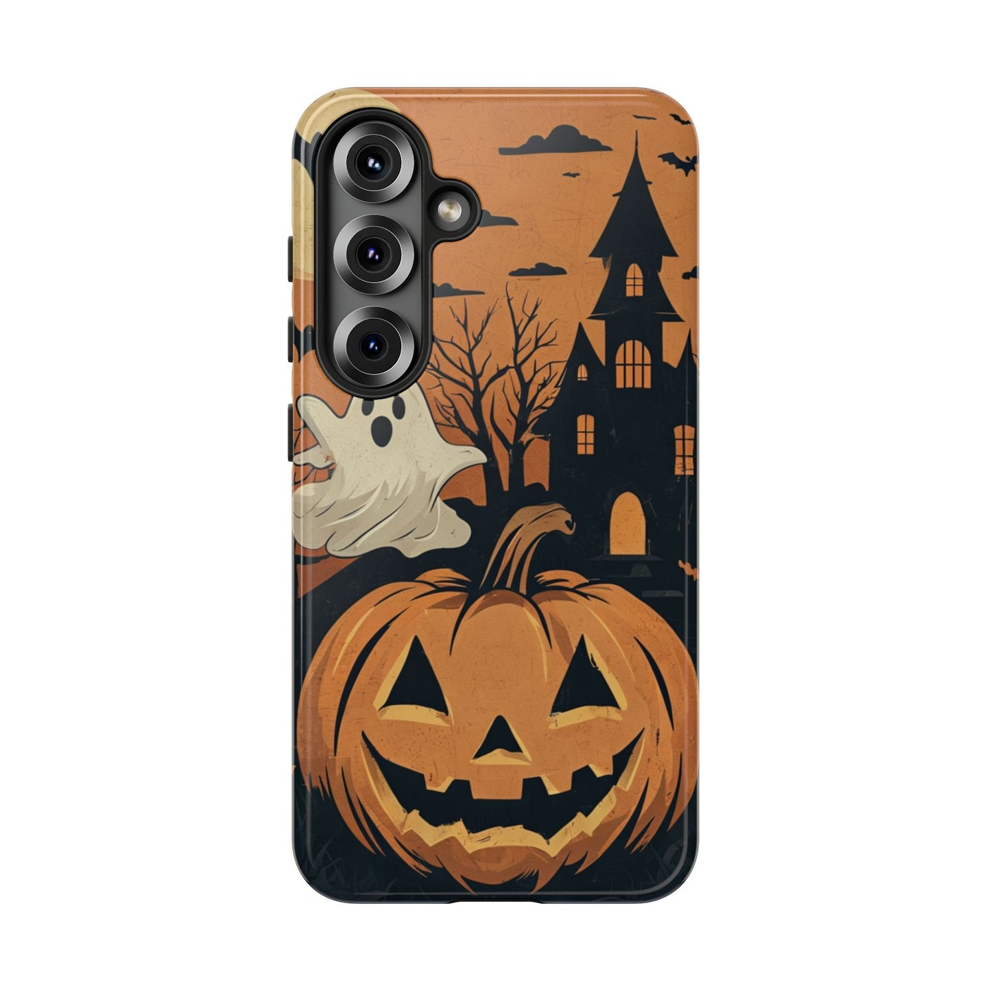 Halloween Ghost and Jack-O'-Lantern Phone Case – Spooky Season Protective Cover