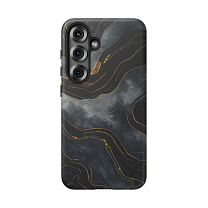 Phone Case Dark Elegance  with Gold Accents – Stylish & Protective Cover