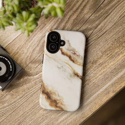 Phone Case Marble – Elegant Luxury Phone Cover, Sleek Design, Brown Beige Marble Pattern