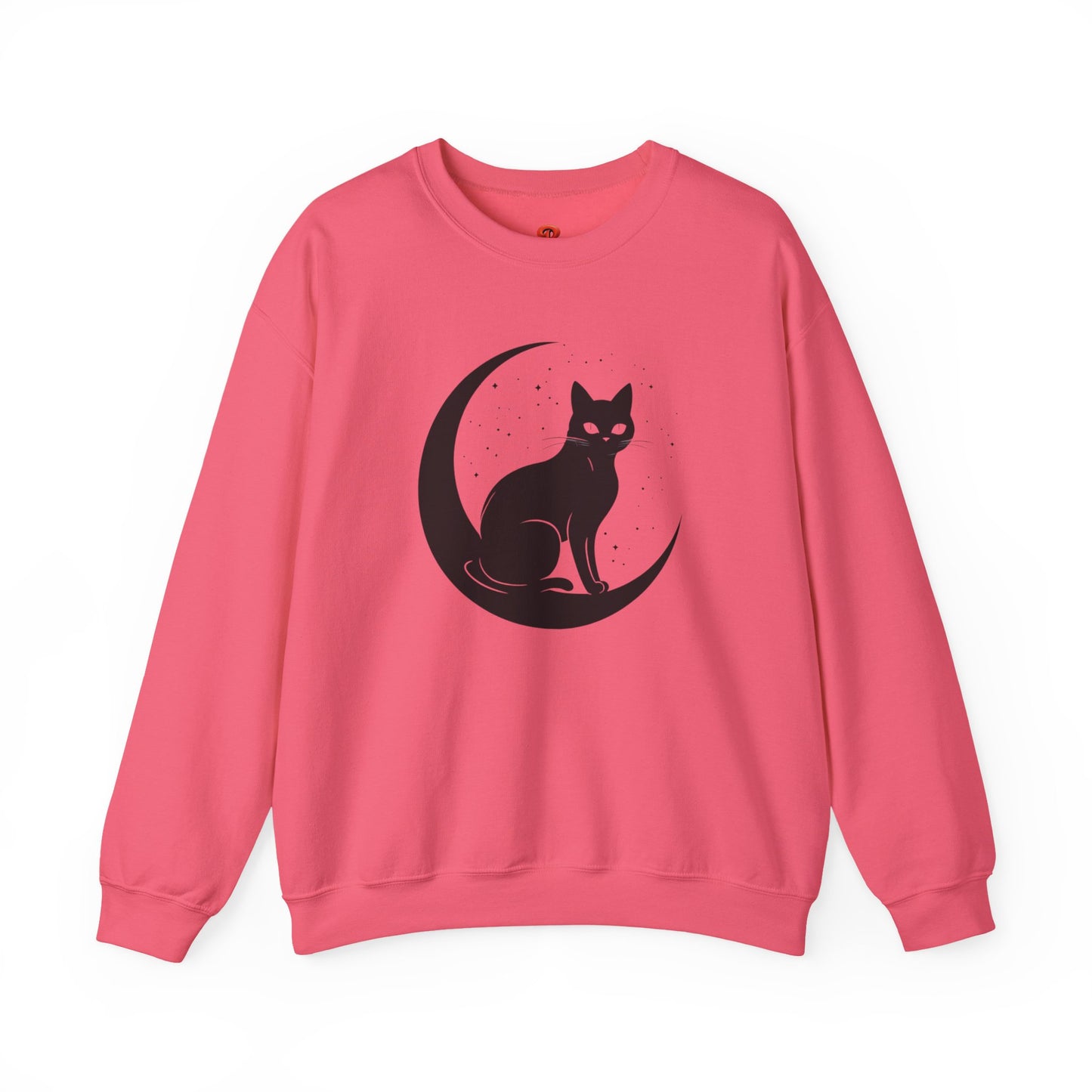Mystical Cat Moon Crescent Tee - Celestial Black Cat Witchy Aesthetic Shirt