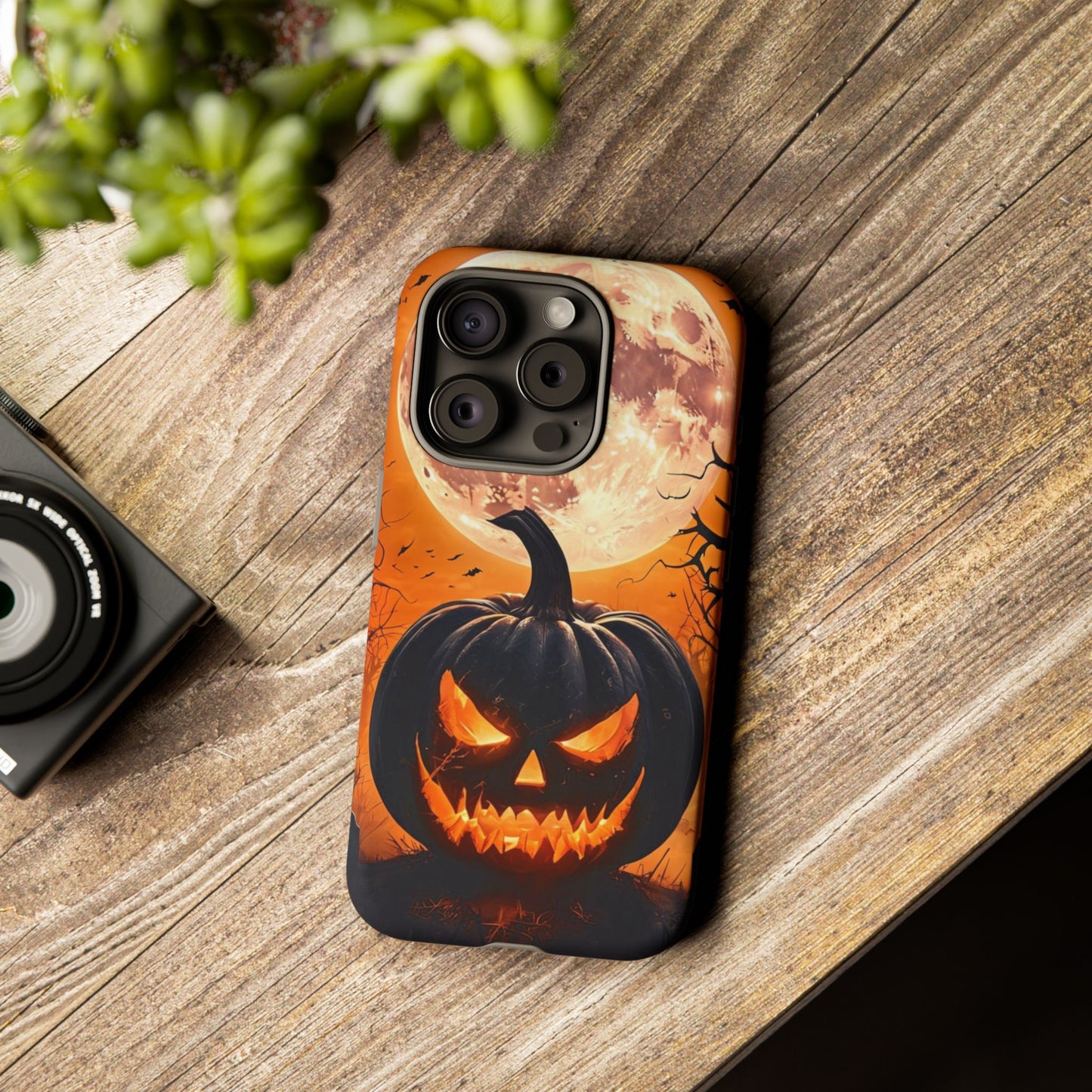 Halloween Pumpkin Phone Case – Haunted Night Scene Design