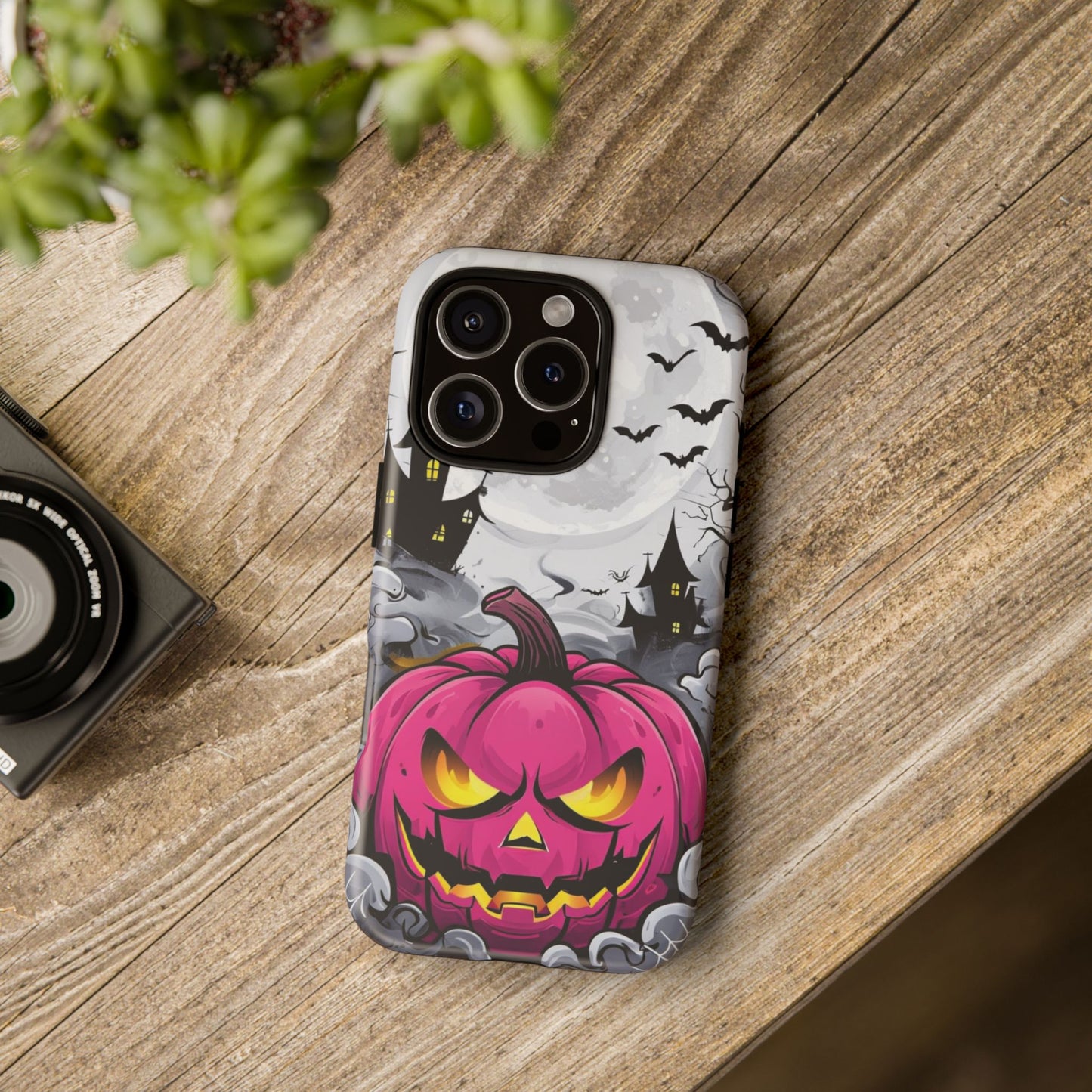 Spooky Halloween Pumpkin Phone Case with Haunted Night Scene – Perfect for Fall & Trick-or-Treating