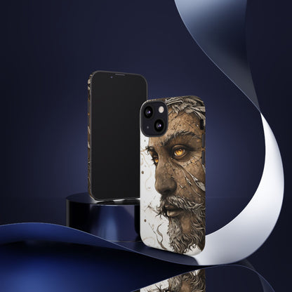 Phone Case Mystical Deity Portrait with Powerful Serene Expression and Ethereal Hues