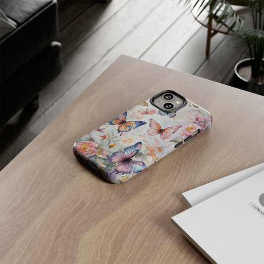 Phone Case Butterfly – Aesthetic Cute Floral Cover - Soft Pastel Butterfly Case
