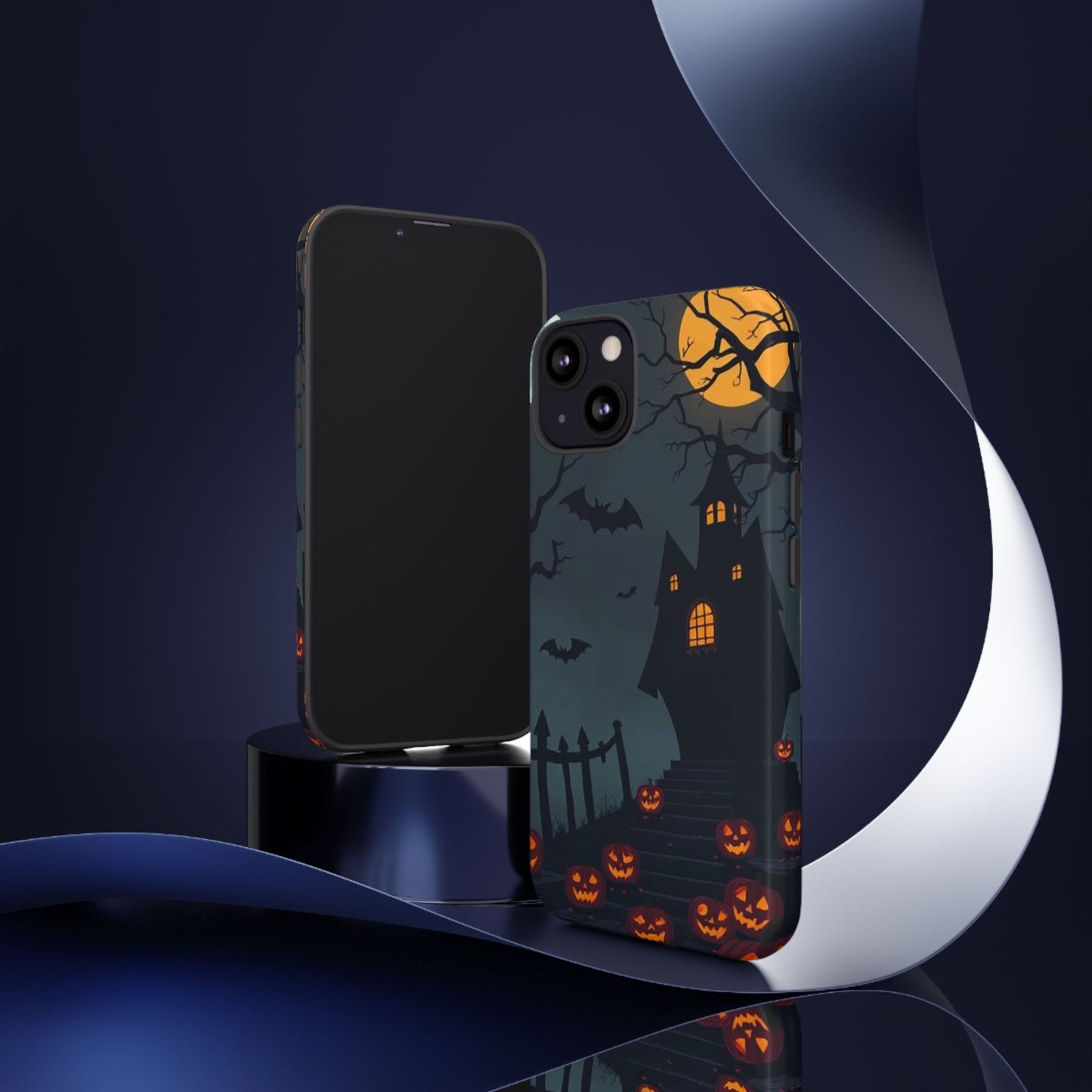 Halloween Haunted House & Jack-o'-Lantern Phone Case – Spooky Fall Phone Accessory