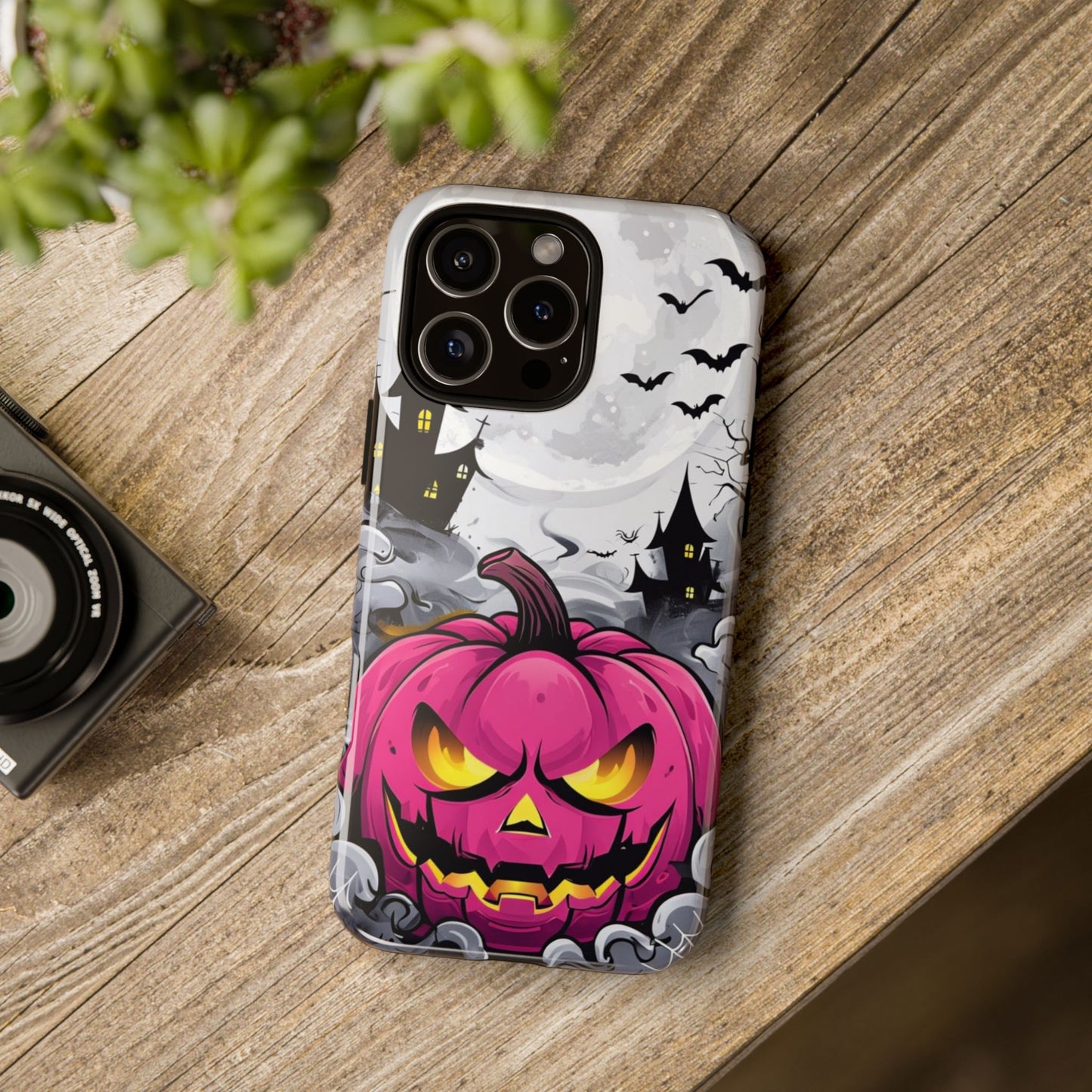 Spooky Halloween Pumpkin Phone Case with Haunted Night Scene – Perfect for Fall & Trick-or-Treating