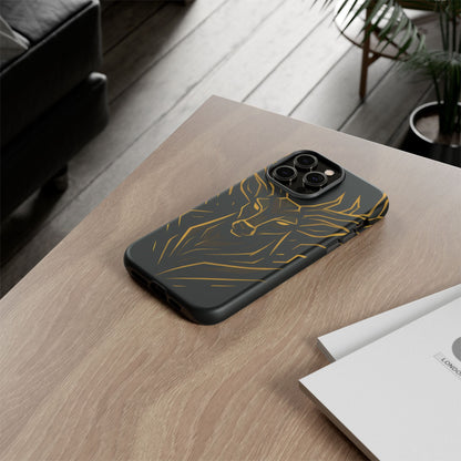 Phone Case with Black and Gold Deer Design – Elegant & Sophisticated Style
