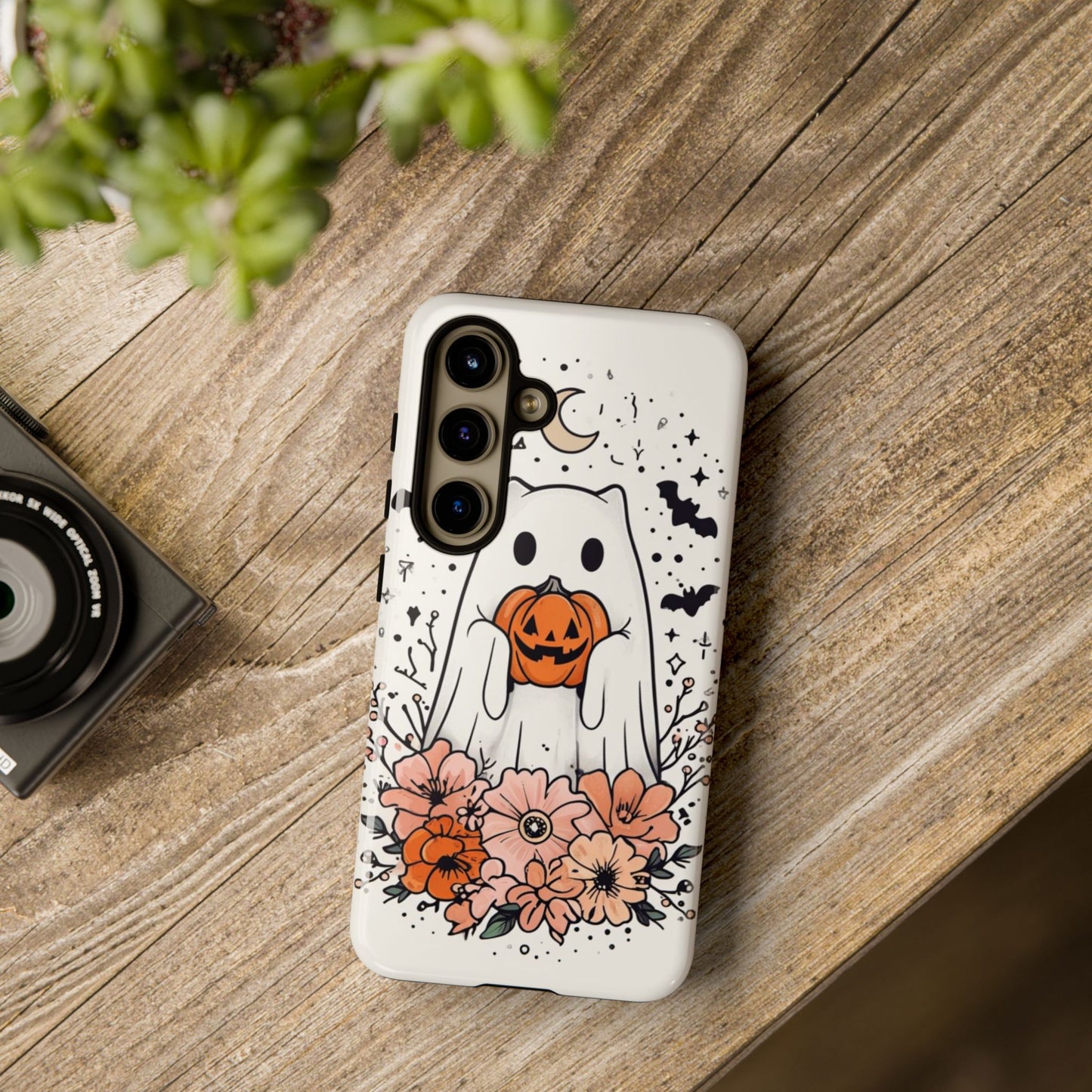 Halloween Phone Case with Ghost and Jack-O'-Lantern Design for Spooky Festive Style
