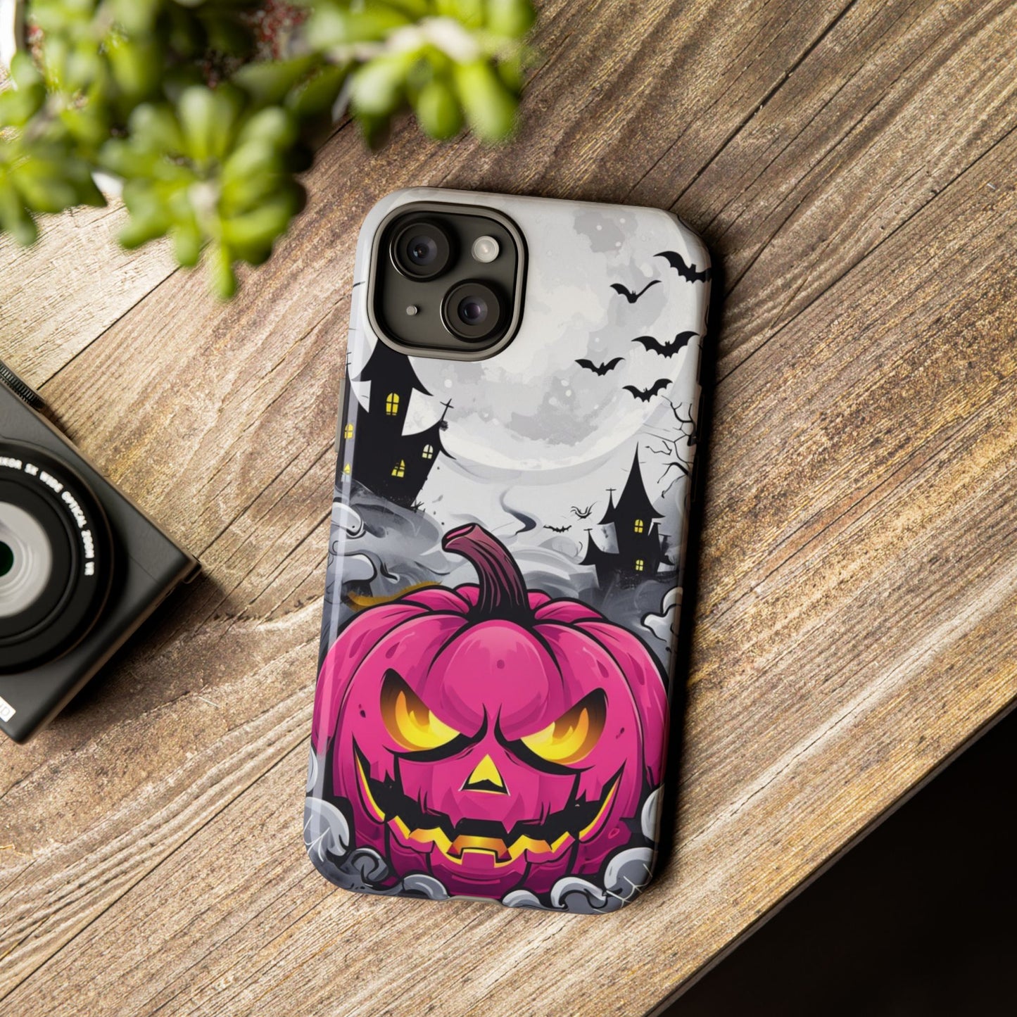 Spooky Halloween Pumpkin Phone Case with Haunted Night Scene – Perfect for Fall & Trick-or-Treating