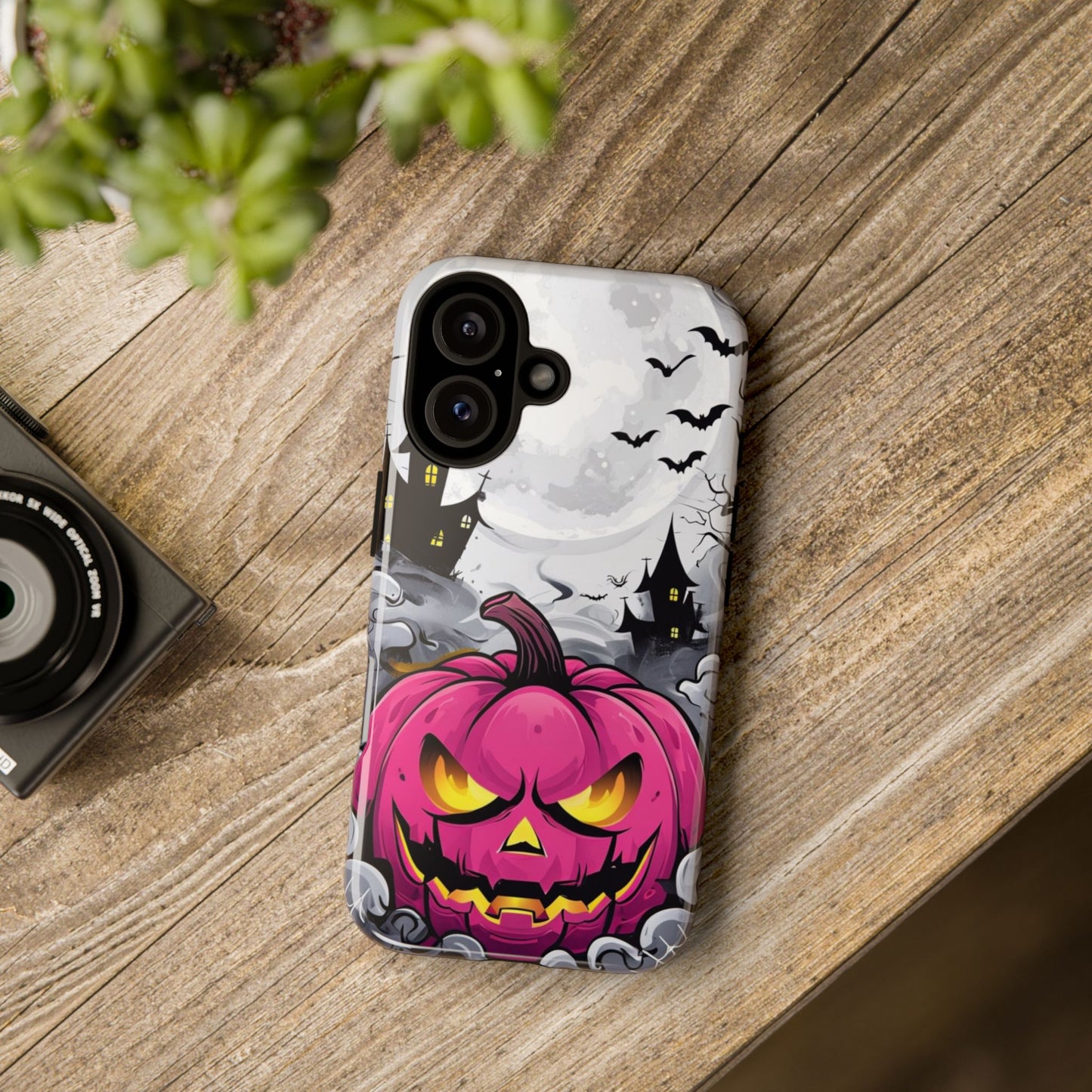 Spooky Halloween Pumpkin Phone Case with Haunted Night Scene – Perfect for Fall & Trick-or-Treating