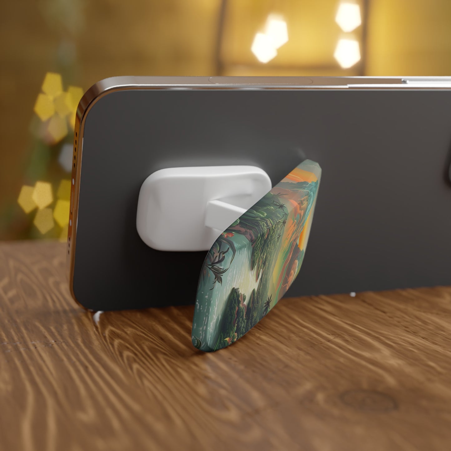Unique Phone Stand with Nature-Inspired Art – Compatible with iPhone & Samsung Devices