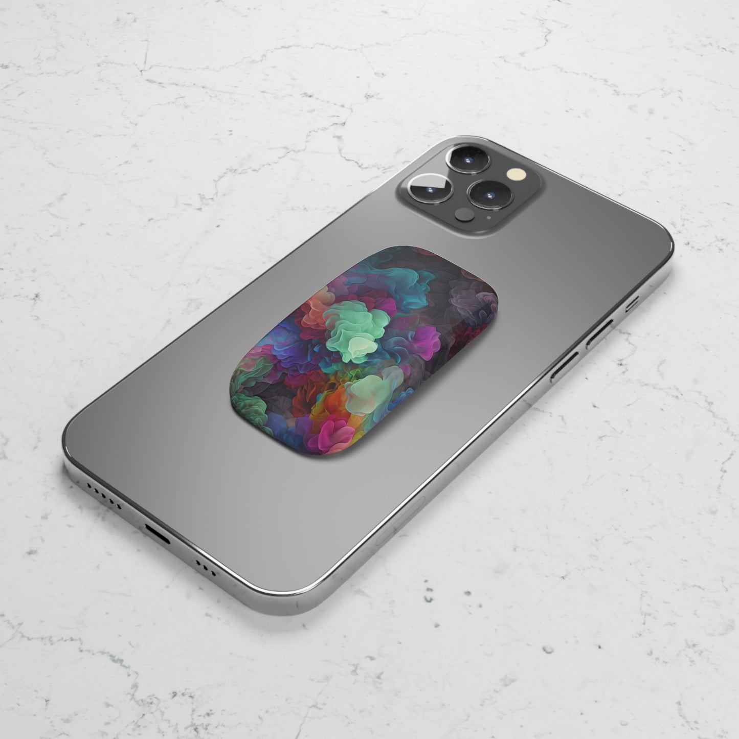 Colorful Abstract Swirl Phone Grip & Stand – Vibrant Cloud Design, Universal Phone Holder.