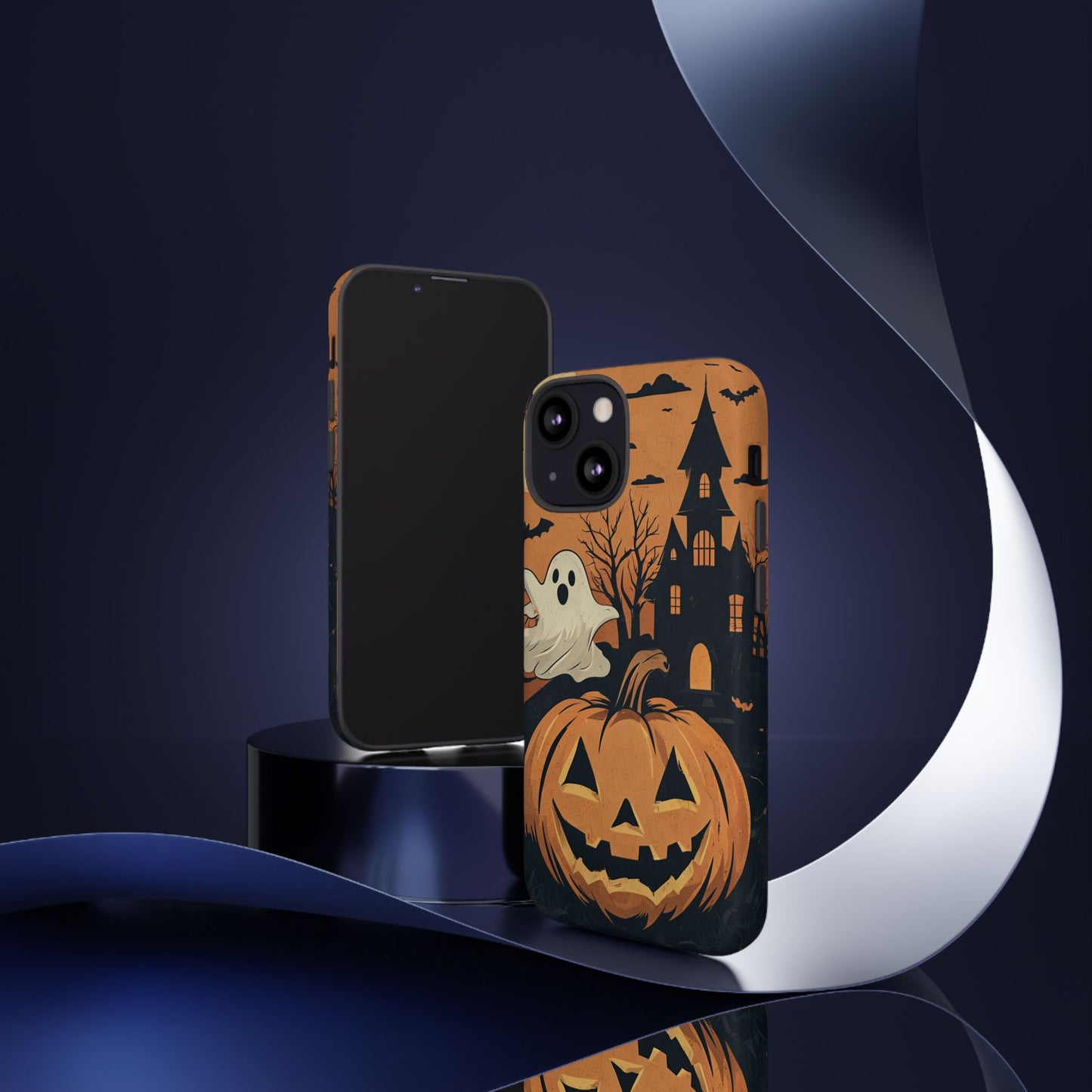 Halloween Ghost and Jack-O'-Lantern Phone Case – Spooky Season Protective Cover