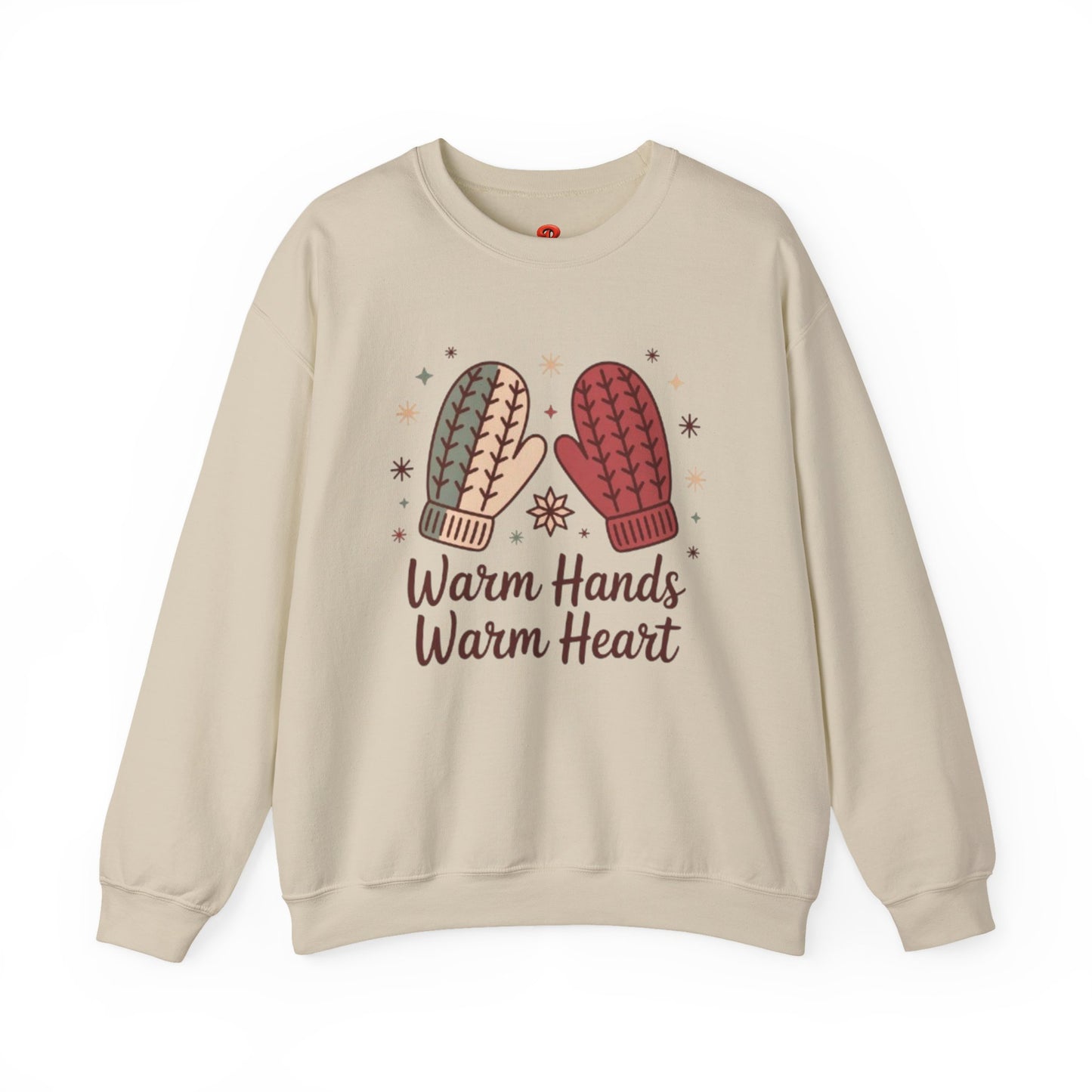 Warm Hands Warm Heart Sweatshirt – Cozy Mitten Design - Winter Sweatshirt