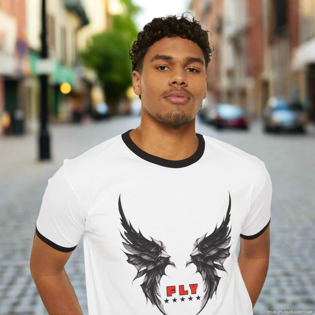 Cotton Ringer T-Shirt- "First Love Yourself"