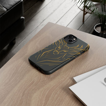 Phone Case with Black and Gold Deer Design – Elegant & Sophisticated Style