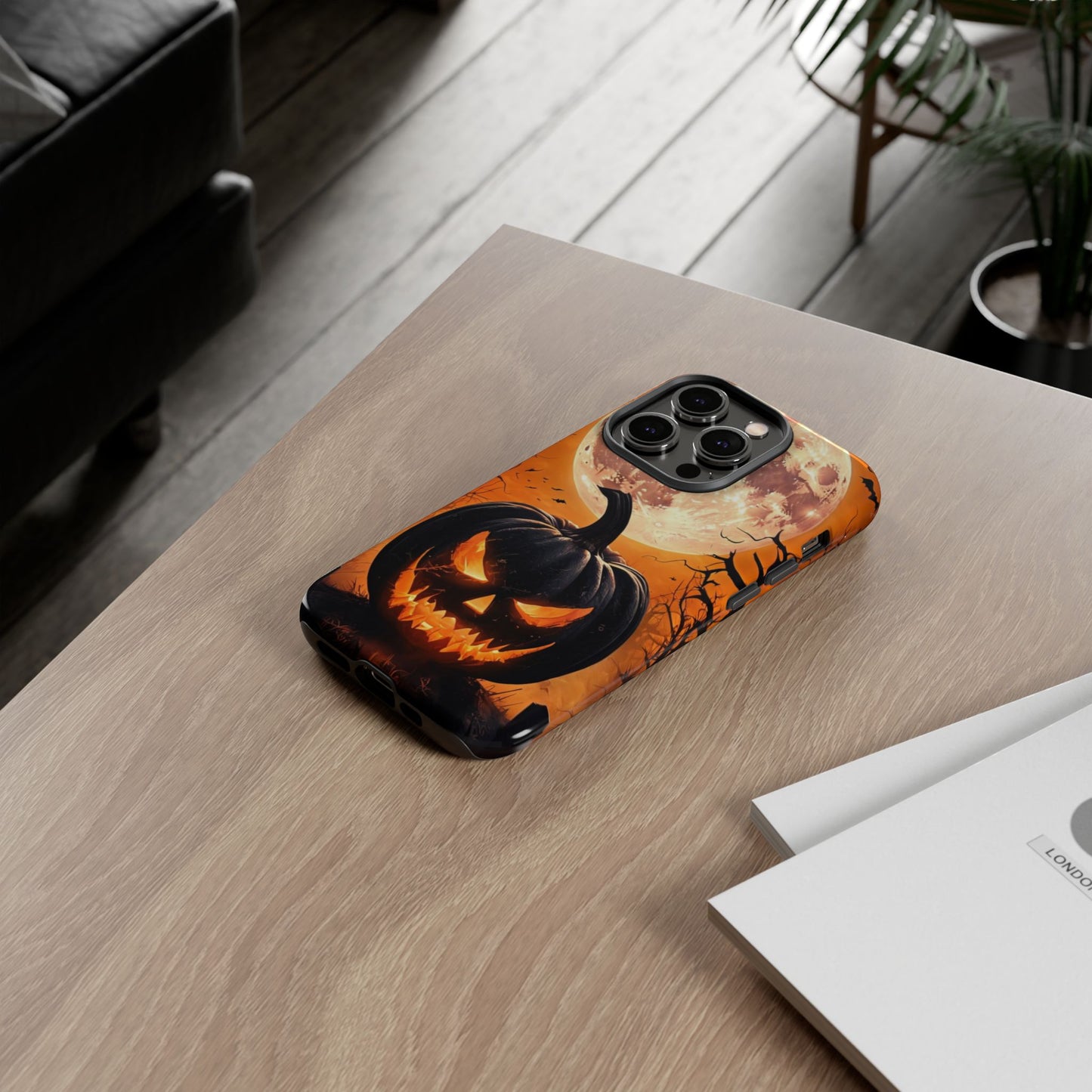 Halloween Pumpkin Phone Case – Haunted Night Scene Design