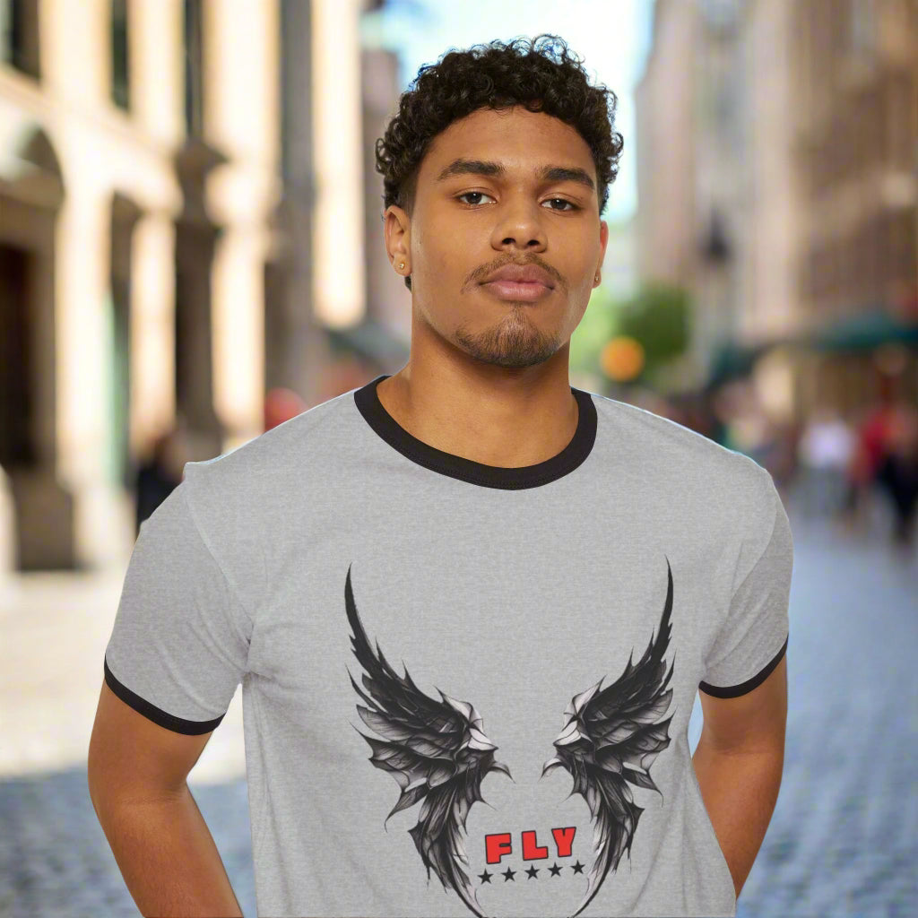 Cotton Ringer T-Shirt- "First Love Yourself"