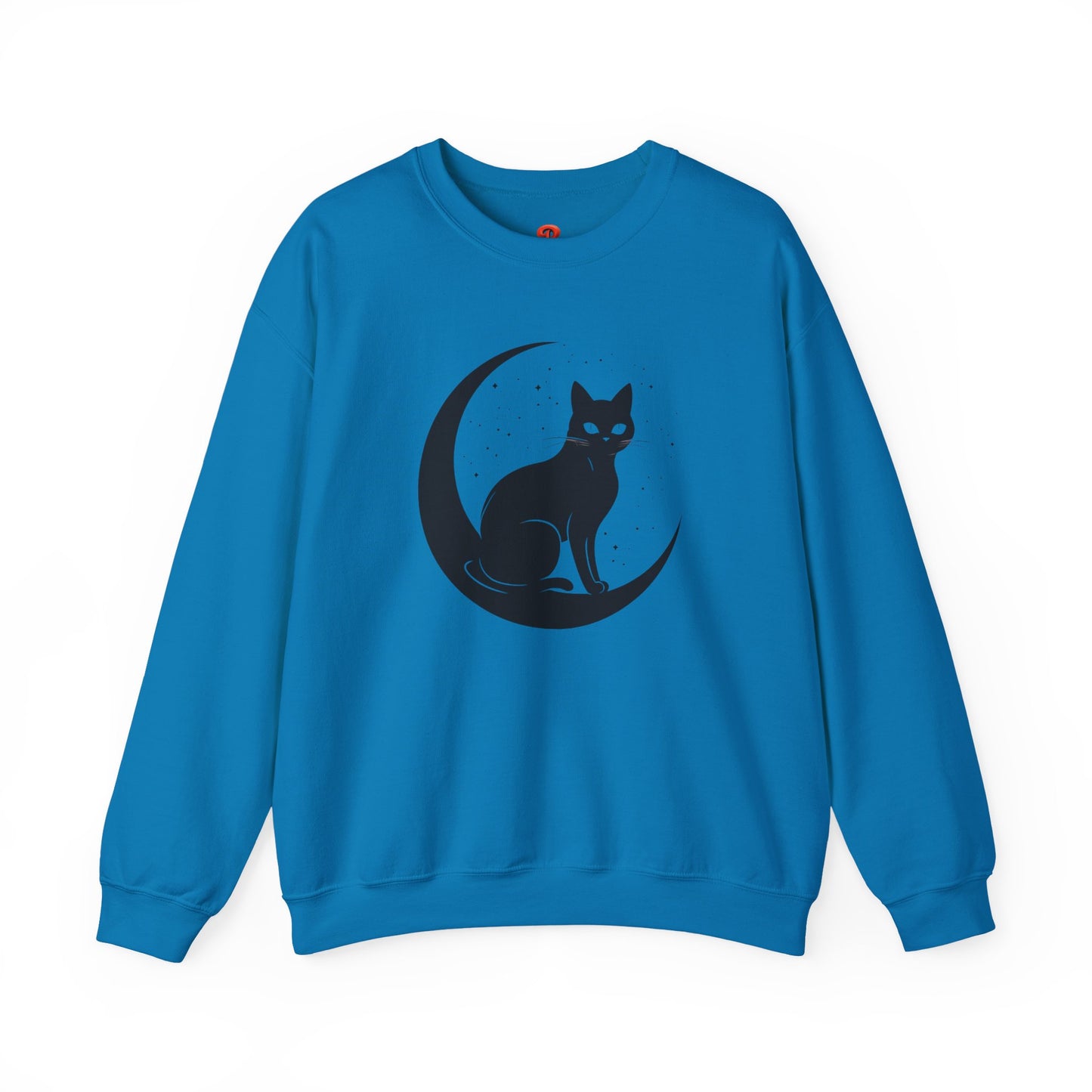 Mystical Cat Moon Crescent Tee - Celestial Black Cat Witchy Aesthetic Shirt