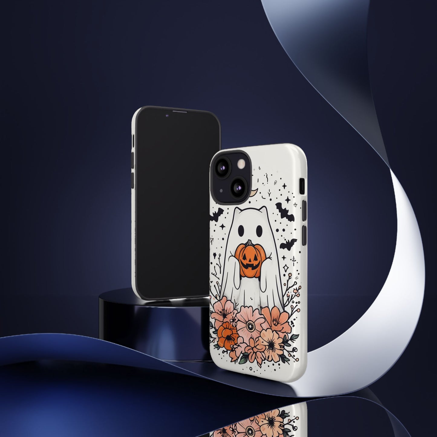 Halloween Phone Case with Ghost and Jack-O'-Lantern Design for Spooky Festive Style