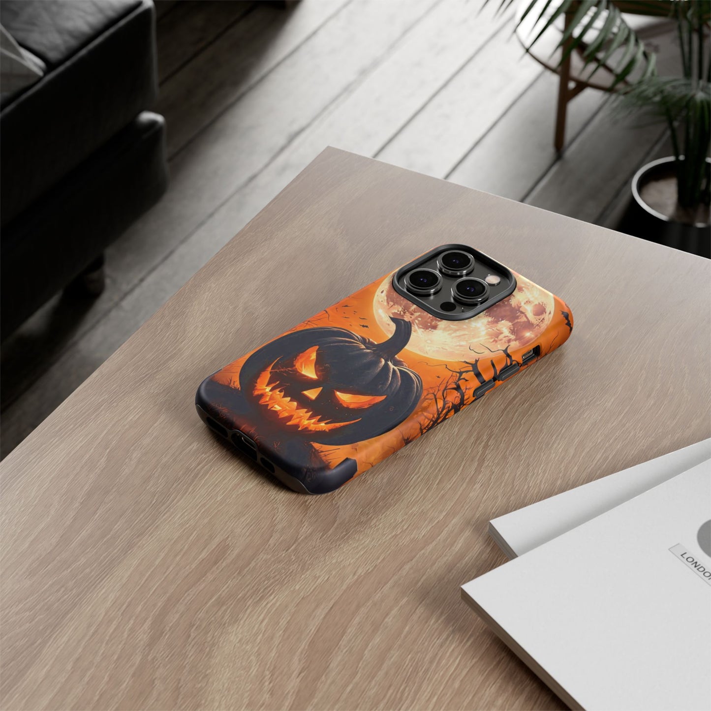 Halloween Pumpkin Phone Case – Haunted Night Scene Design