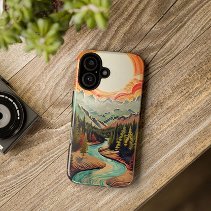 Phone Case Nature – Colorful Mountain Landscape Phone Cover – Artistic Wilderness Design