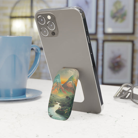 Unique Phone Stand with Nature-Inspired Art – Compatible with iPhone & Samsung Devices