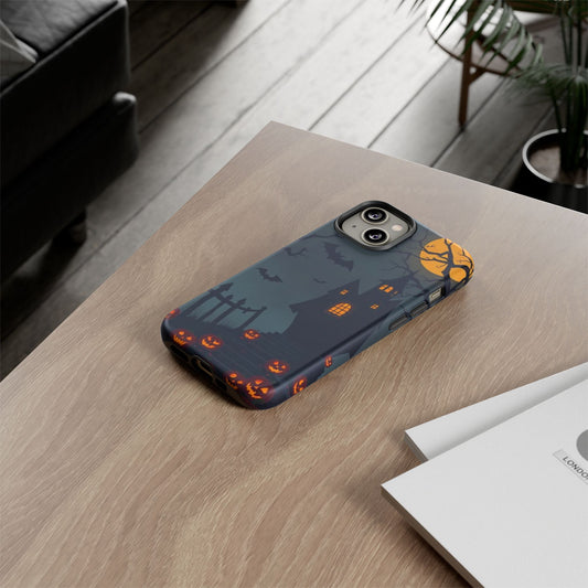 Halloween Haunted House & Jack-o'-Lantern Phone Case – Spooky Fall Phone Accessory