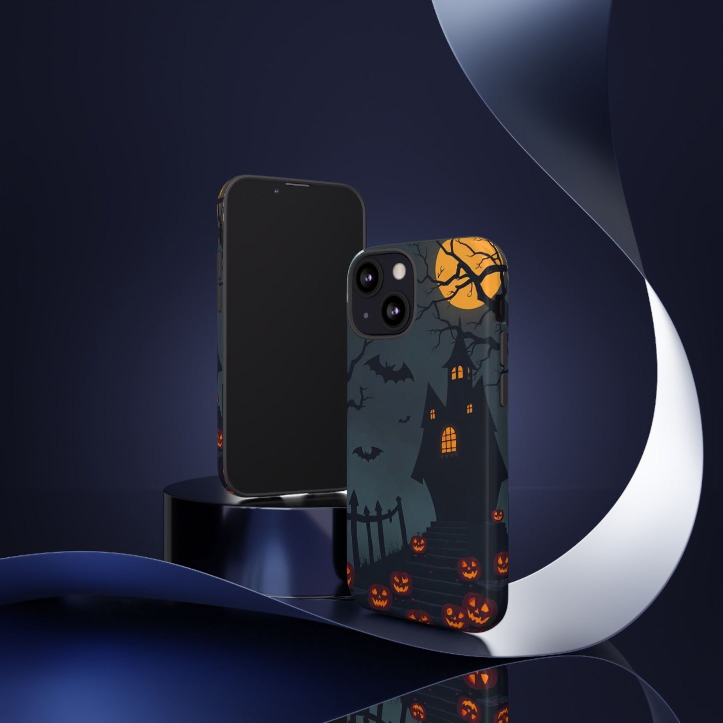 Halloween Haunted House & Jack-o'-Lantern Phone Case – Spooky Fall Phone Accessory