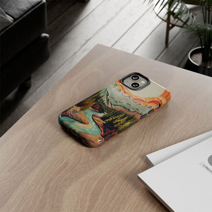 Phone Case Nature – Colorful Mountain Landscape Phone Cover – Artistic Wilderness Design