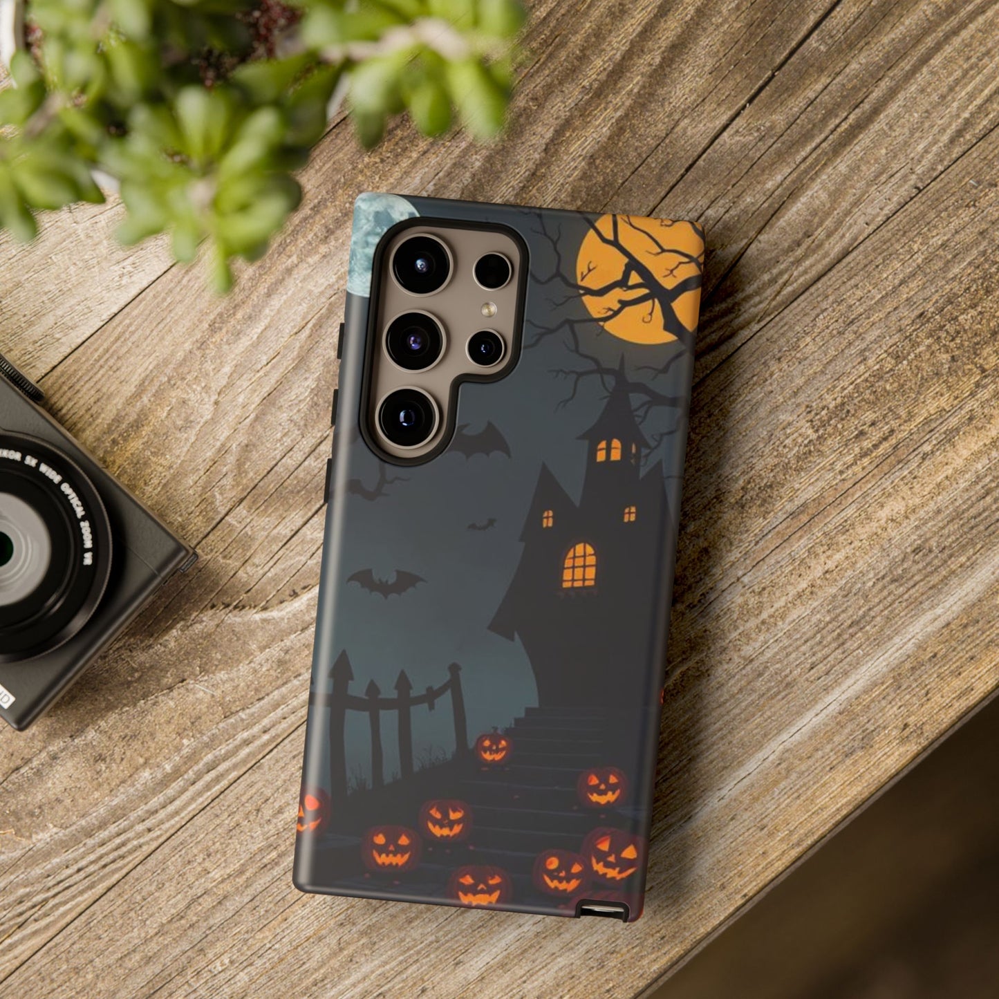 Halloween Haunted House & Jack-o'-Lantern Phone Case – Spooky Fall Phone Accessory