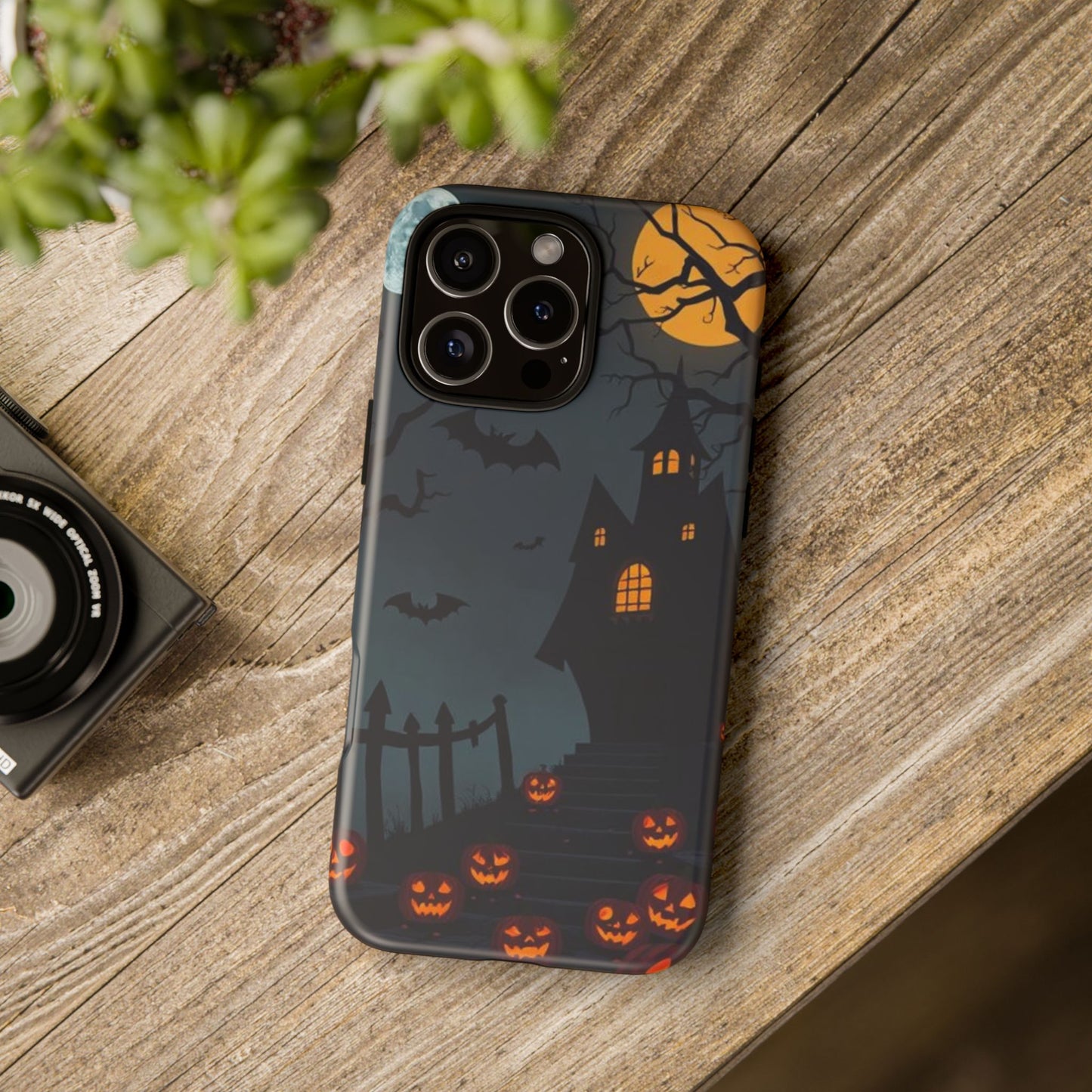 Halloween Haunted House & Jack-o'-Lantern Phone Case – Spooky Fall Phone Accessory