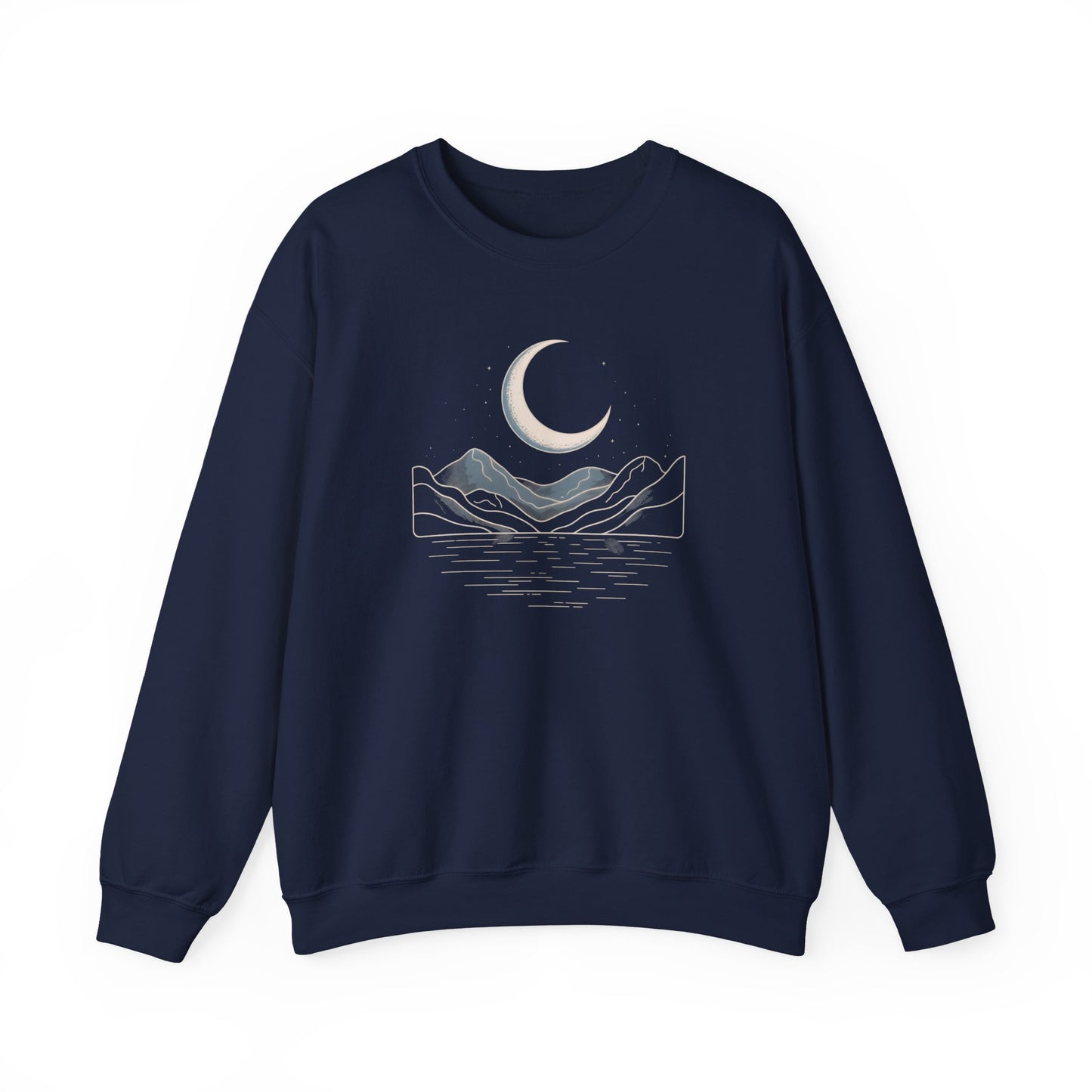 Sweatshirt Moon and Mountain Design – Cozy Long Sleeve Pullover for Fall & Winter