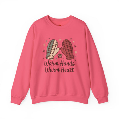 Warm Hands Warm Heart Sweatshirt – Cozy Mitten Design - Winter Sweatshirt