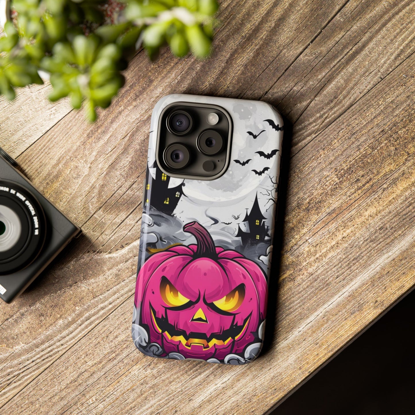 Spooky Halloween Pumpkin Phone Case with Haunted Night Scene – Perfect for Fall & Trick-or-Treating