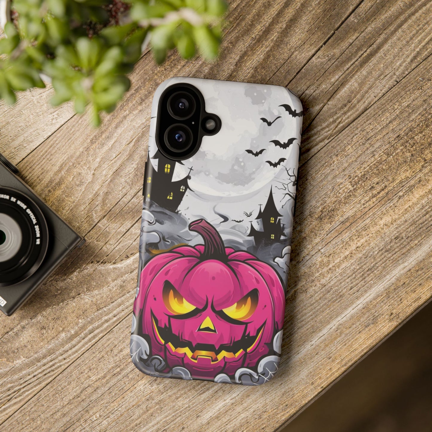 Spooky Halloween Pumpkin Phone Case with Haunted Night Scene – Perfect for Fall & Trick-or-Treating