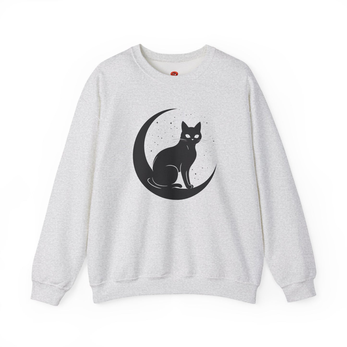 Mystical Cat Moon Crescent Tee - Celestial Black Cat Witchy Aesthetic Shirt