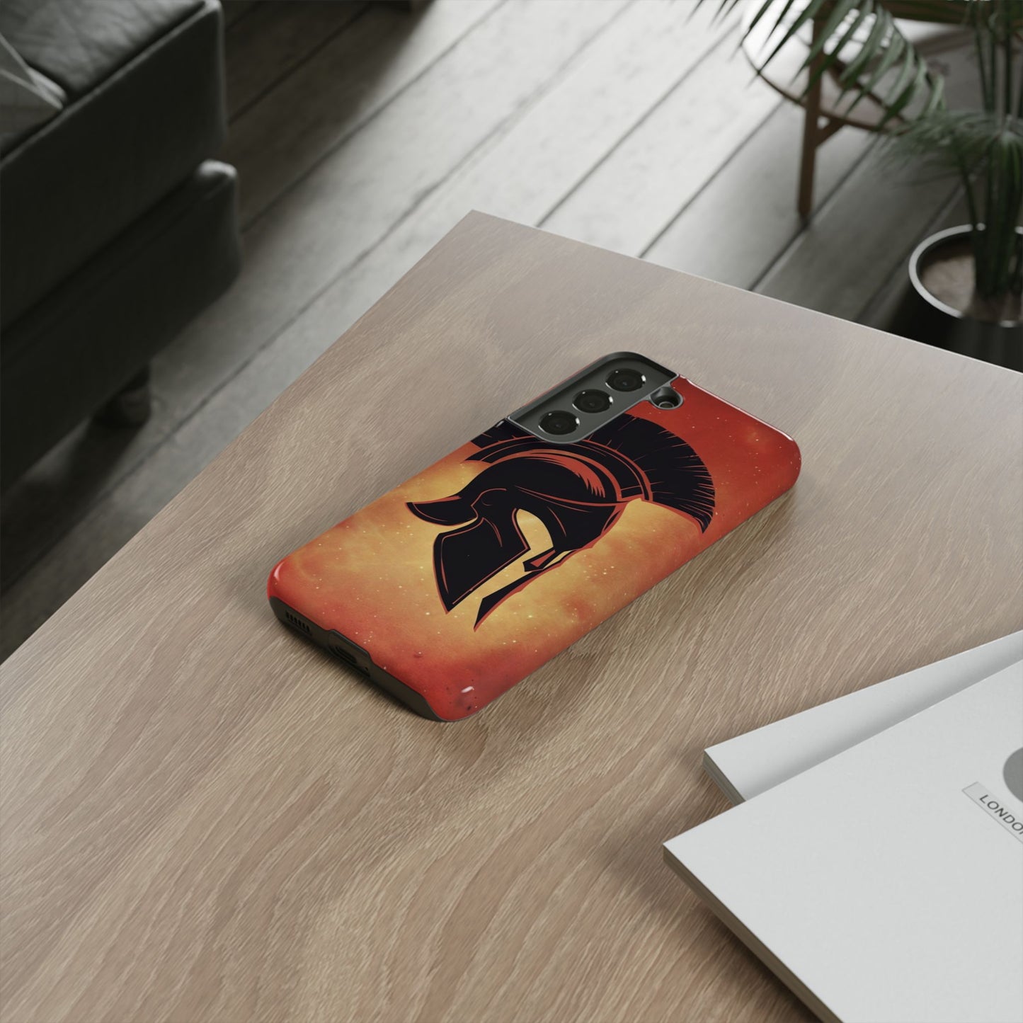 Spartan Warrior Phone Case – Durable Protective Cover with Ancient Helmet Design